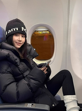 美式街头提花双面戴针织帽女秋冬2025新款嘻哈滑板护耳套头帽冷帽