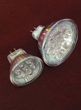 LED节能灯杯220VGU5.3MR16灯杯射灯MR11插脚35mm50MM1瓦白光灯泡