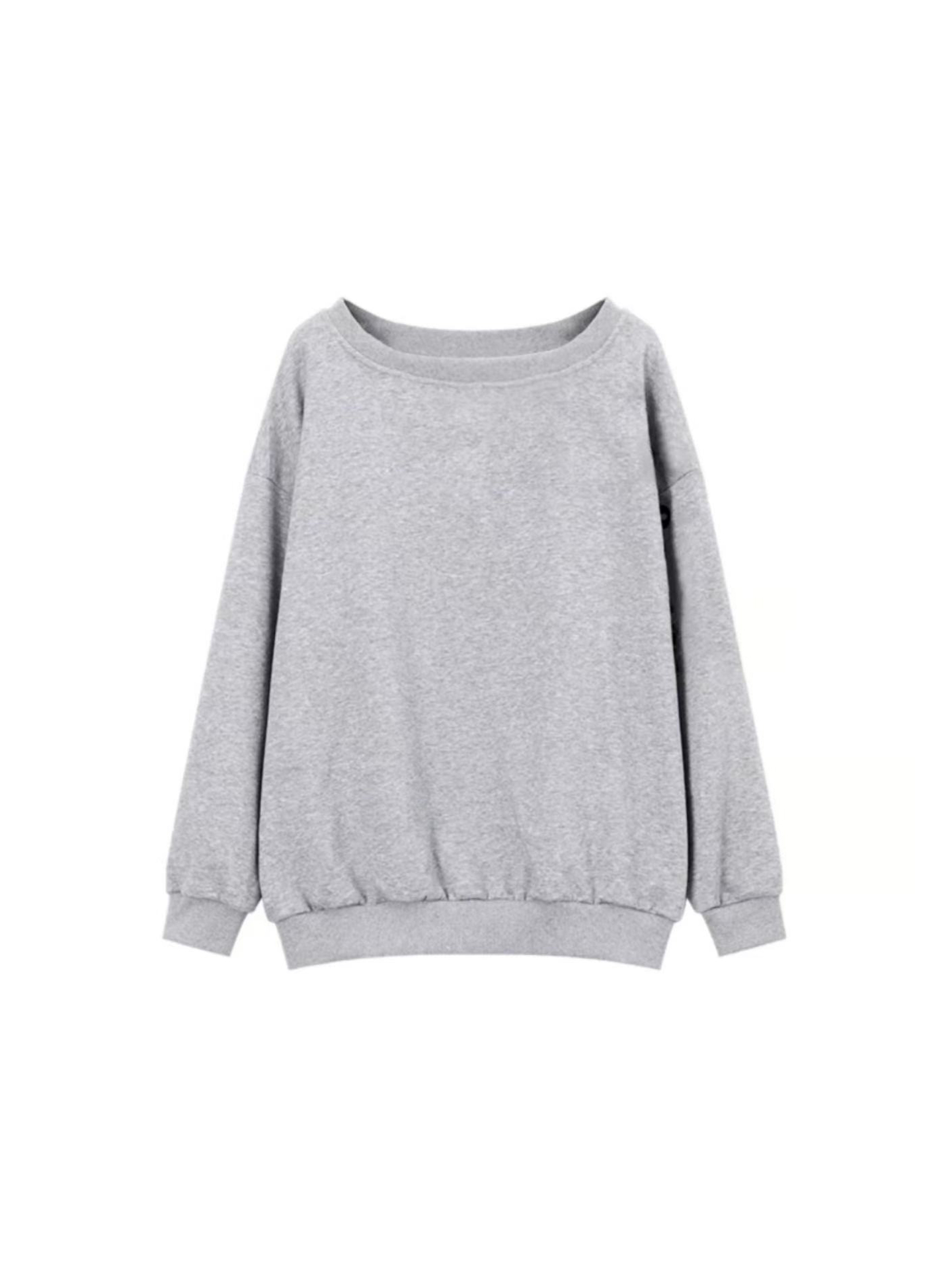 American High Street Style Off-Shoulder Long-Sleeve Sweatshirt for Women, Autumn 2025 New Loose and Lazy Chic Versatile Thin Top