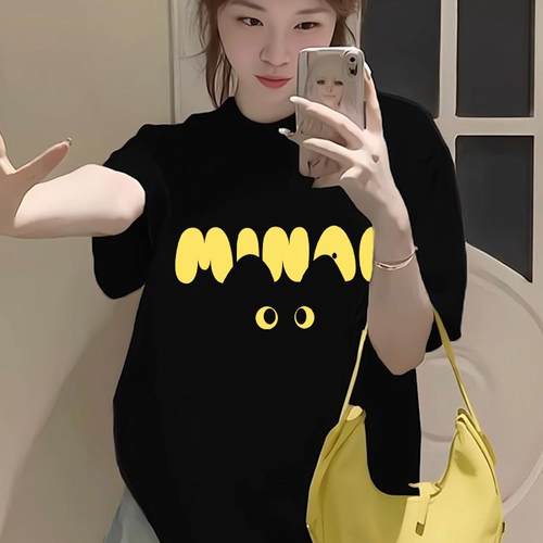 短袖复古美式重磅潮牌纯棉上衣女