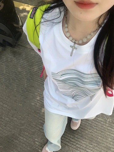 短袖韩版夏季印花纯棉男女