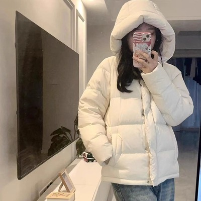 加厚棉服连帽外套宽松女上衣保暖