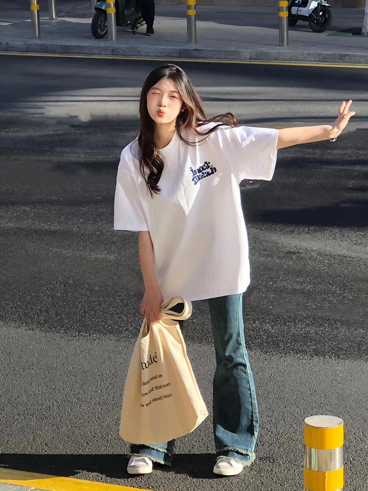 短袖韩版夏季印花精梳棉男女