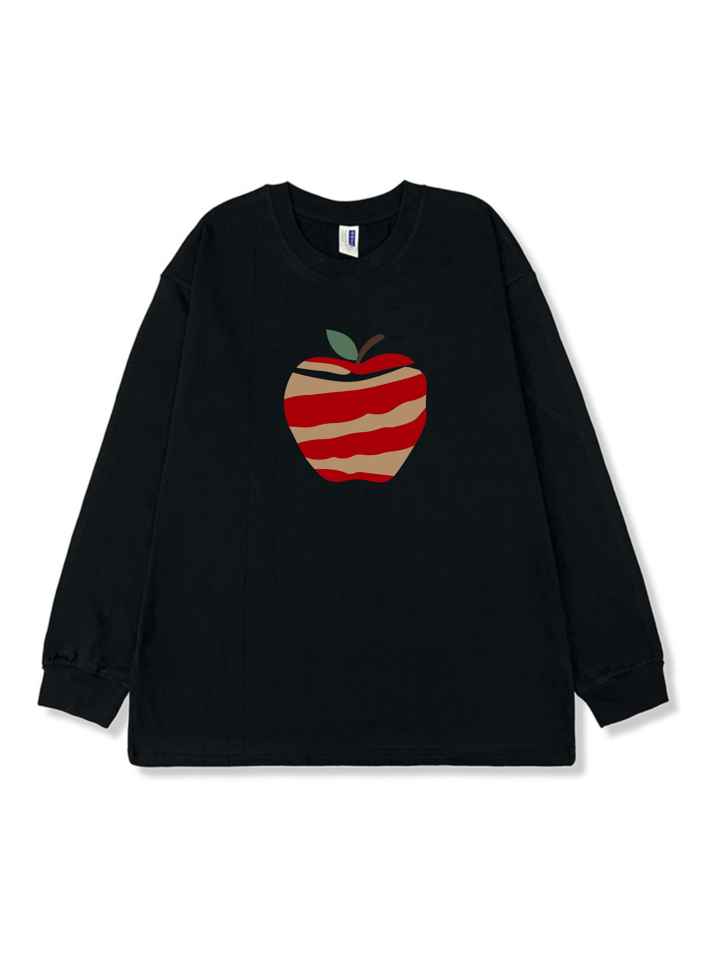 American Retro Pure Cotton Long-Sleeved T-Shirt for Women, Korean Style Loose and Lazy Style Design, Niche Autum Tops for Couples