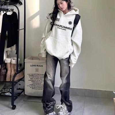 连帽卫衣女重磅宽松oversize外套