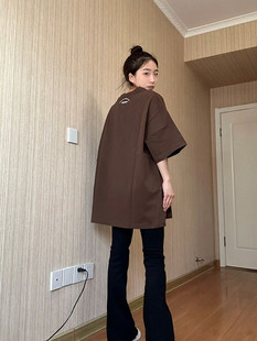2023新款 美式 女装 复古纯棉短袖 高街上衣设计感小众 T恤女ins潮夏季