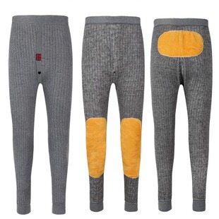 中老年人男士保暖裤三层加厚全纯棉宽松高腰线裤秋裤加肥加大码冬