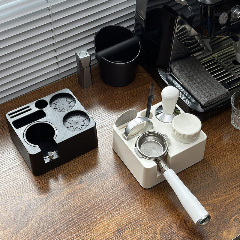 咖啡机配件底座布粉器套装意式布粉器压粉锤三件套咖啡机器具收纳