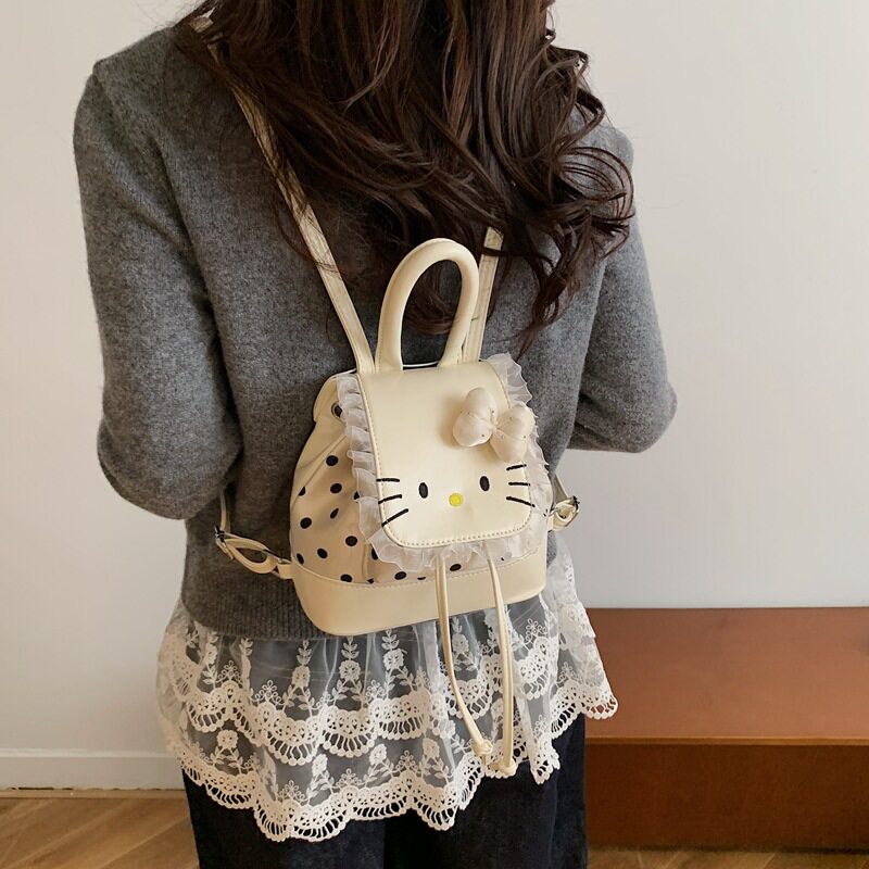 少女外出小背包美式复古双肩包韩版豹纹小众设计卡通可爱大容量背