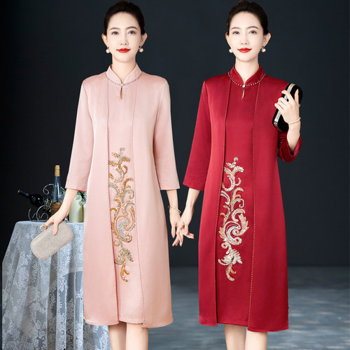 新中式高贵婚礼妈妈礼服改良旗袍