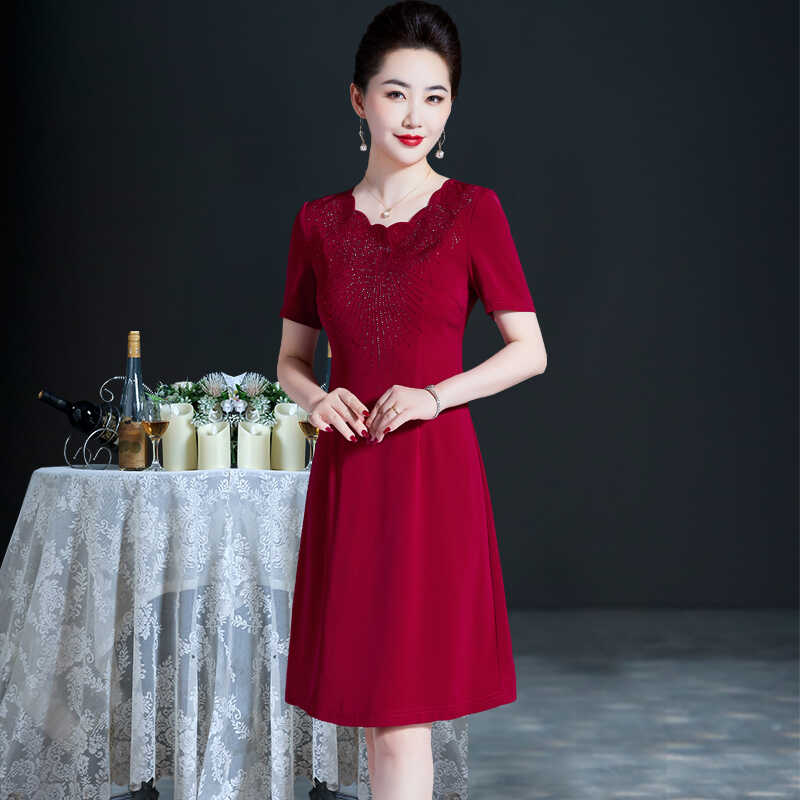 妈妈礼服大码喜婆婆婚礼连衣裙