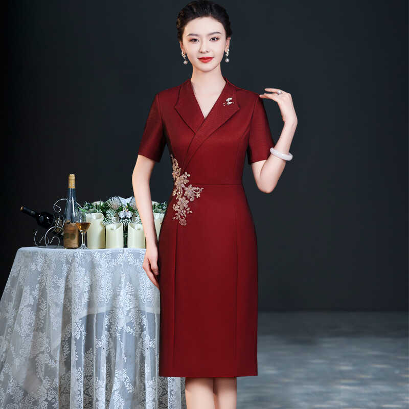 新中式改良旗袍高端结婚妈妈礼服