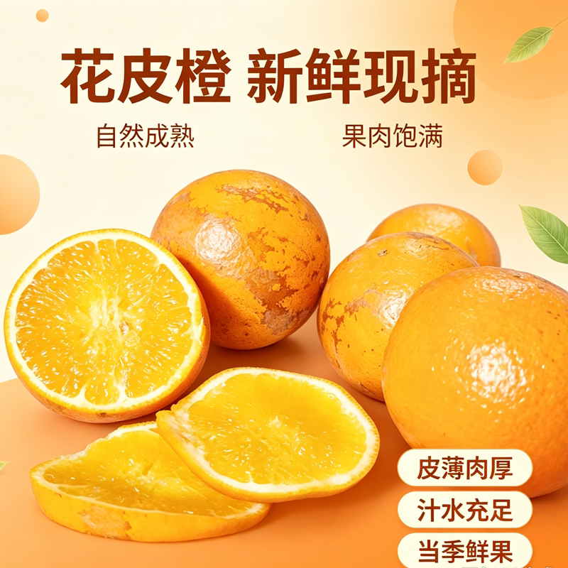 云南哀牢山褚橙之乡花皮甜橙10斤装包邮新鲜水果花斑果现摘冰糖橙