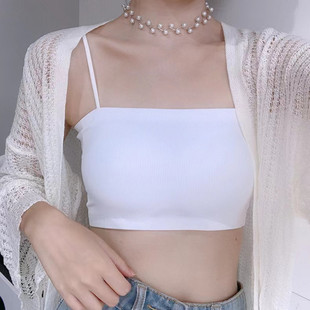 抹胸内衣吊带聚拢美背打底衫内搭防走光背心女学生黑色裹胸外穿夏