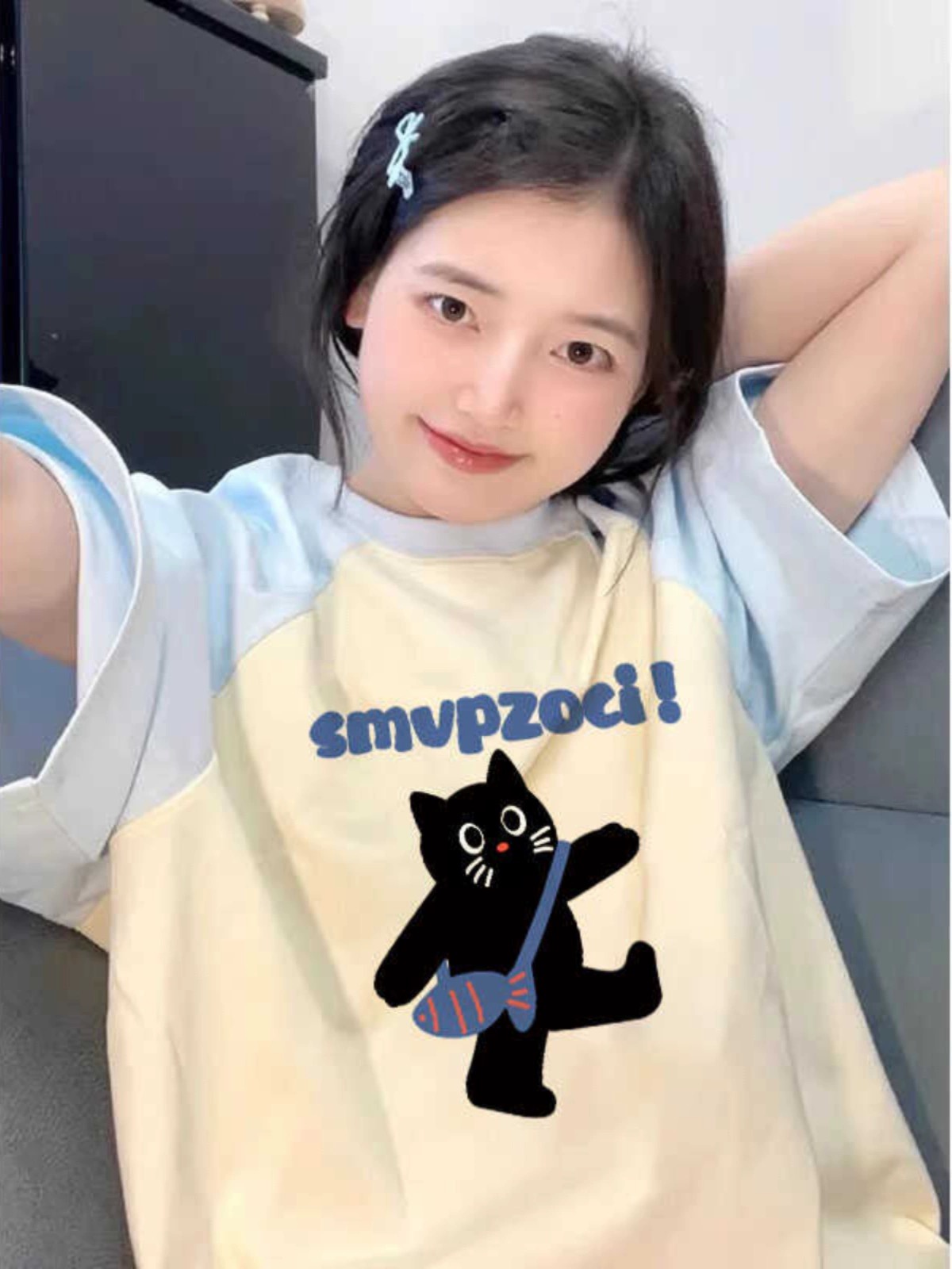 2024新款纯棉插肩撞色