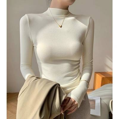 半高领打底衫女长袖2025秋冬