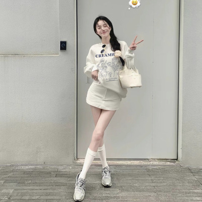 白色卫衣女2025新款爆款秋冬