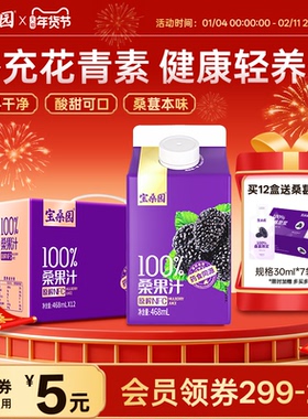 宝桑园100%桑葚汁nfc果汁农科院纯桑果汁健康无添加不加糖