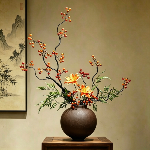 新中式陶瓷花瓶禅意插花客厅