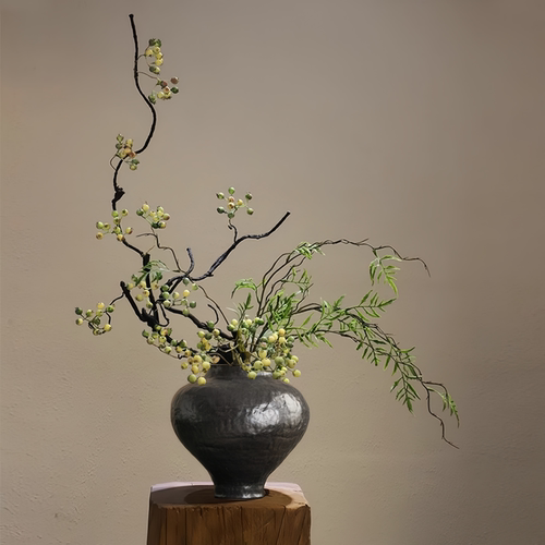 禅意侘寂陶瓷花瓶新中式宋代美学