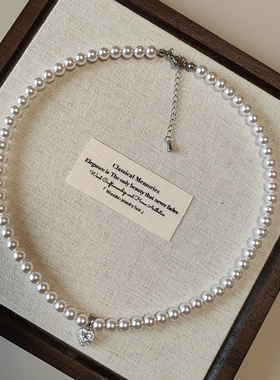 施家珍珠项链锆石蝴蝶结颈链女2025新款锁骨链轻奢小众高级感配饰