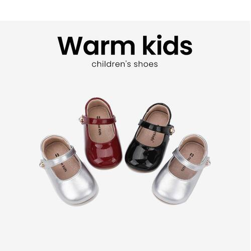 NUBEKIDS女童小皮鞋真皮春秋季新款宝宝洋气简约软底轻便公主单鞋