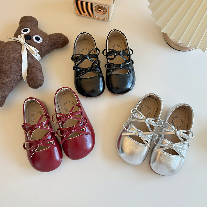 韩版女童皮鞋2026春秋新款蝴蝶结公主芭蕾舞单鞋软底一脚蹬豆豆鞋,童鞋/婴儿鞋/亲子鞋,皮鞋,淘宝优惠券,粉丝福利购,淘宝优惠卷