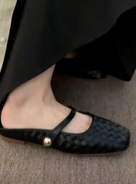 青蕴平底包头半拖鞋女玛丽珍单鞋