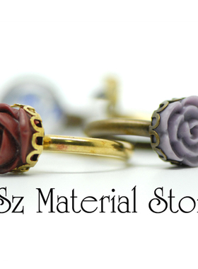 【DSz】黄铜古铜蕾丝花边戒指托底座 diy手工饰品配件A09A16