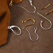 DSz 925纯银耳钩配件集合镀金diy手工防过敏9字鱼钩弹簧耳环