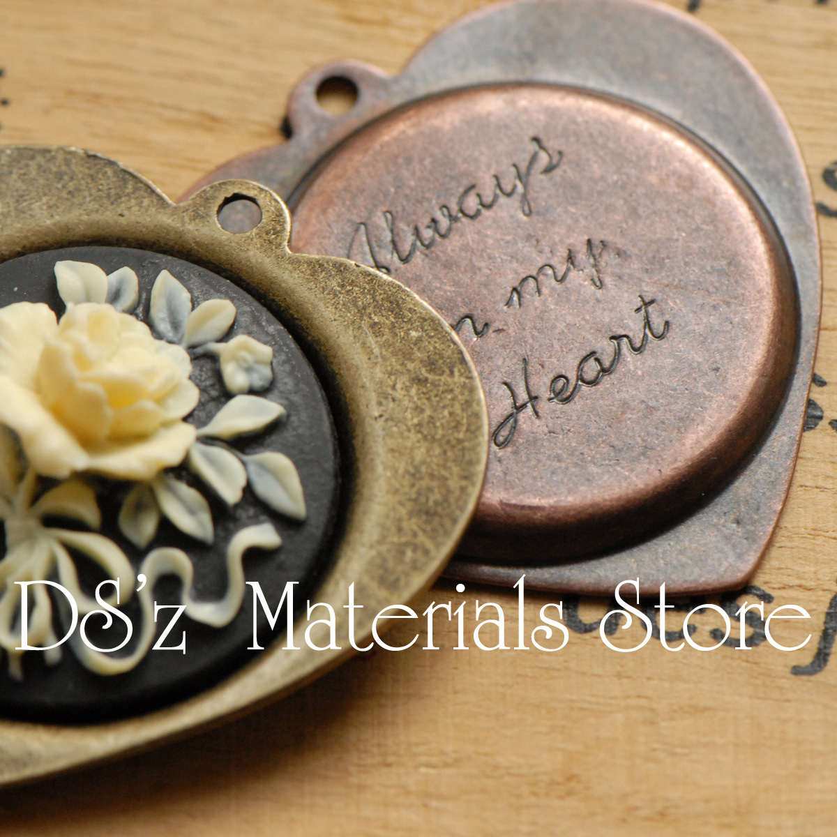 【DSz】古铜 古红铜 大爱心吊牌底座 30mm diy首饰D21