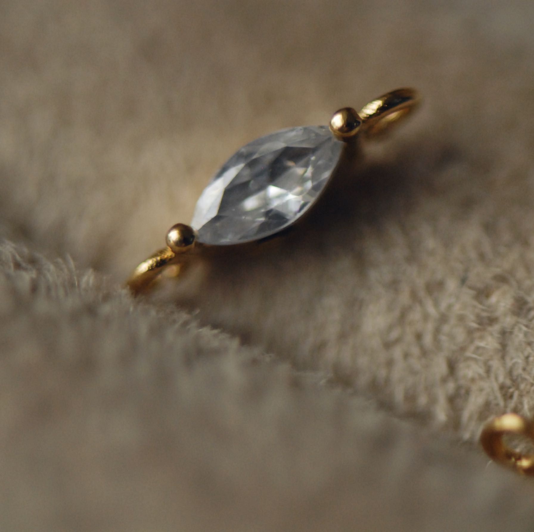 银色马眼锆石手工开口饰品配件