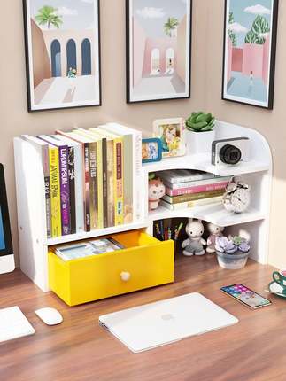 学生书桌收纳置物架简易办公室桌上小型书架儿童桌面转角多层书柜