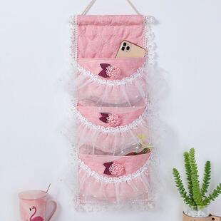 挂袋收纳袋蕾丝布艺墙挂式门后卫生间宿舍储物袋