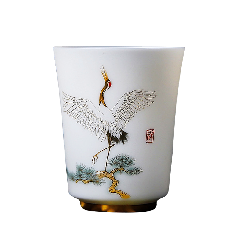 薄胎主人杯茶杯松鹤延年