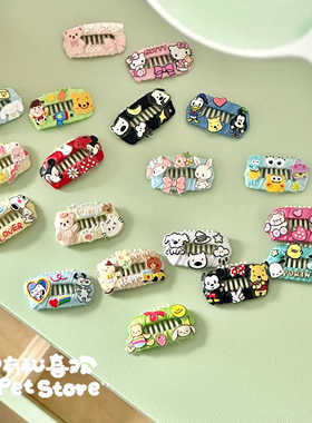 手工迷你碎发宠物bb夹蝴蝶结发夹饰品猫咪头饰约克夏马尔济斯比熊