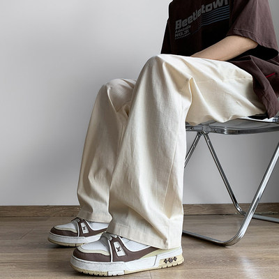 4Tra余庆伟的黑店油腻客GTLA韩版时尚博主穿搭冰丝休闲裤