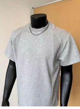 4Tra余庆伟的黑店油腻客GTLA韩版博主穿搭正肩短袖拼接T恤衫