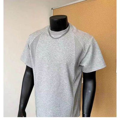 4Tra余庆伟的黑店油腻客GTLA韩版博主穿搭正肩短袖拼接T恤衫