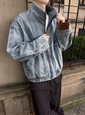 GTLA线上商店GATL韩版时尚博主穿搭牛仔外套宽松短款修身工装夹克