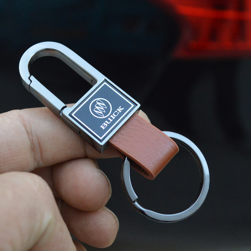 驿马 别克BUCK真皮钥匙扣男士高档腰挂简约创意礼品汽车钥匙圈