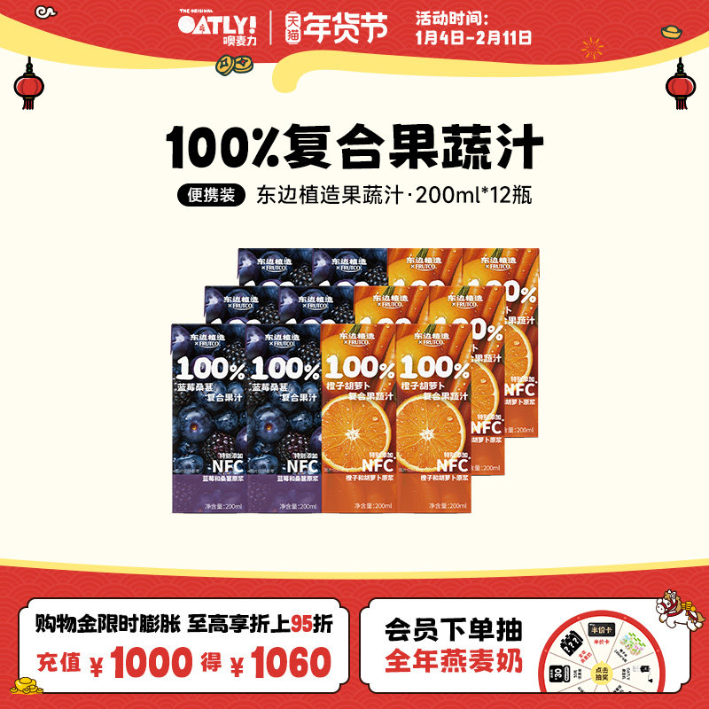 东边植造NFC*浓缩果汁 橙汁桑葚蓝莓胡萝卜复合果蔬汁