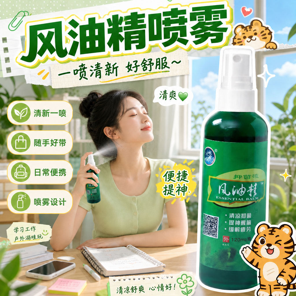 风油精大瓶500ml滚珠瓶喷雾式液老牌子困草本提神醒脑正品旗舰店