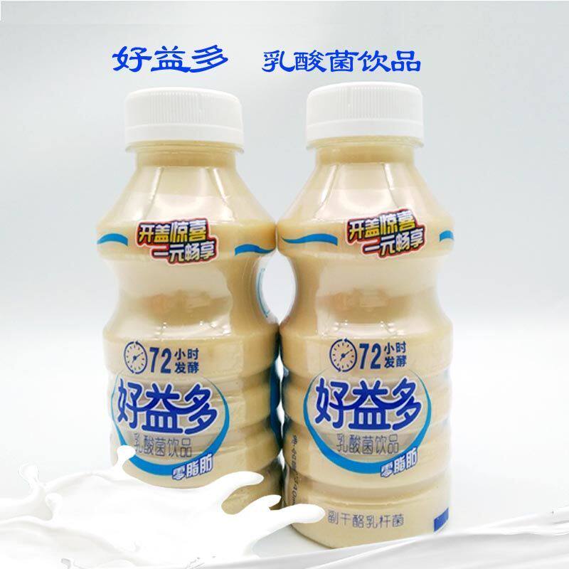 特价产好益多乳酸菌原味酸奶饮品0脂肪益生菌发酵型340ml*12