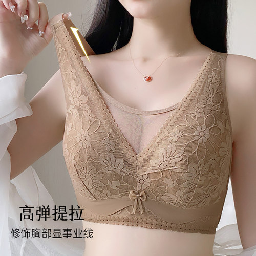 无钢圈薄款防走光大胸显小文胸