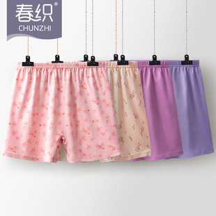 中老年纯棉女士四角宽松全棉短裤内裤妈妈汗布平角老人大码
