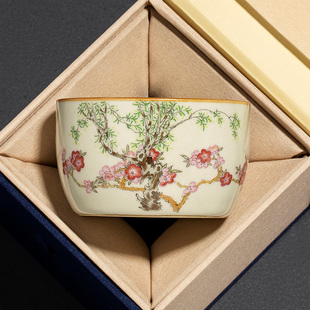 汝窑春燕陶瓷茶杯个人专用主人杯家用高端单杯功夫茶具茶盏品茗杯