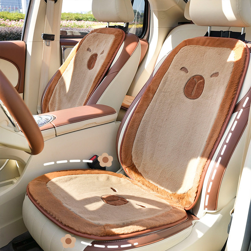 冬季保暖汽车坐垫卡皮巴拉兔毛车载座椅坐垫卡通可爱毛绒车用座套,汽车用品/电子/清洗/改装,通用座套/座垫,淘宝优惠券,粉丝福利购,淘宝优惠卷