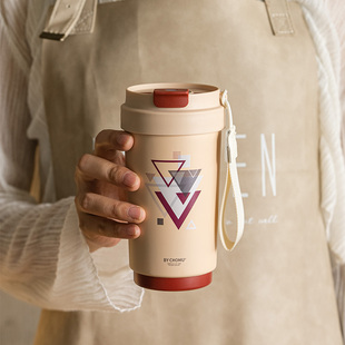 保温咖啡杯陶瓷内胆随行便携双饮水杯女生2023新款高颜值小巧杯子