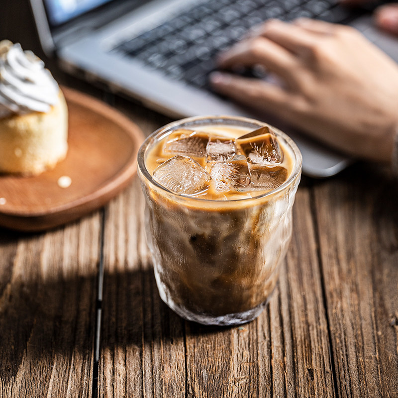 红日复古冰川玻璃咖啡杯